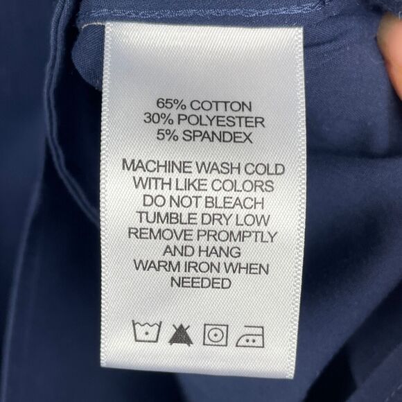 Foxcroft Tunic Top Shirt Blouse Size 24W Blue Non Iron Stretch Pockets Button Up - Picture 6 of 9